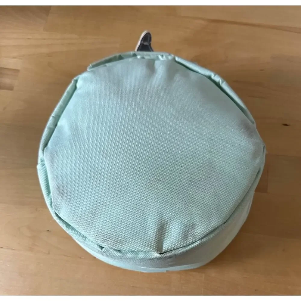 Pastel Rainbow Sequin Unicorn Round Lunch Box Mint Green Iridescent 8”